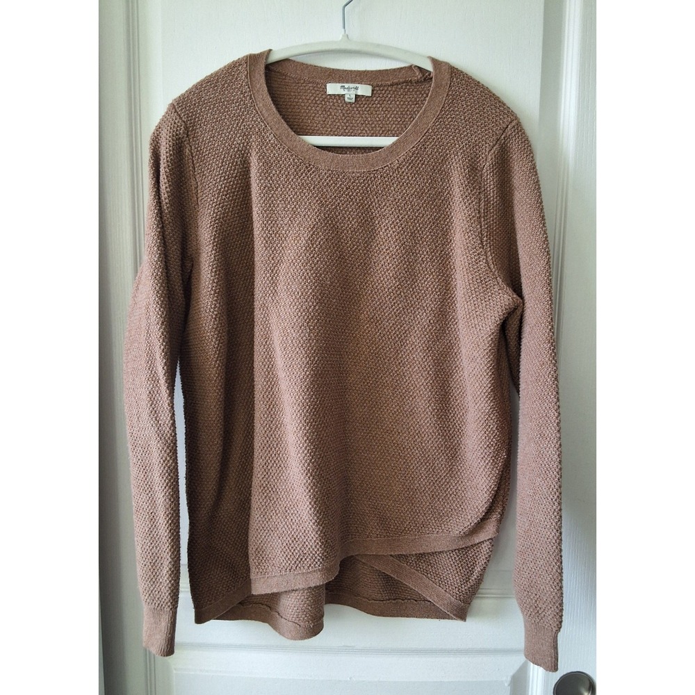 Madewell L Waffle Knit Crisscross Pullover Sweater Asymmetrical Cozy Cabin Core‎